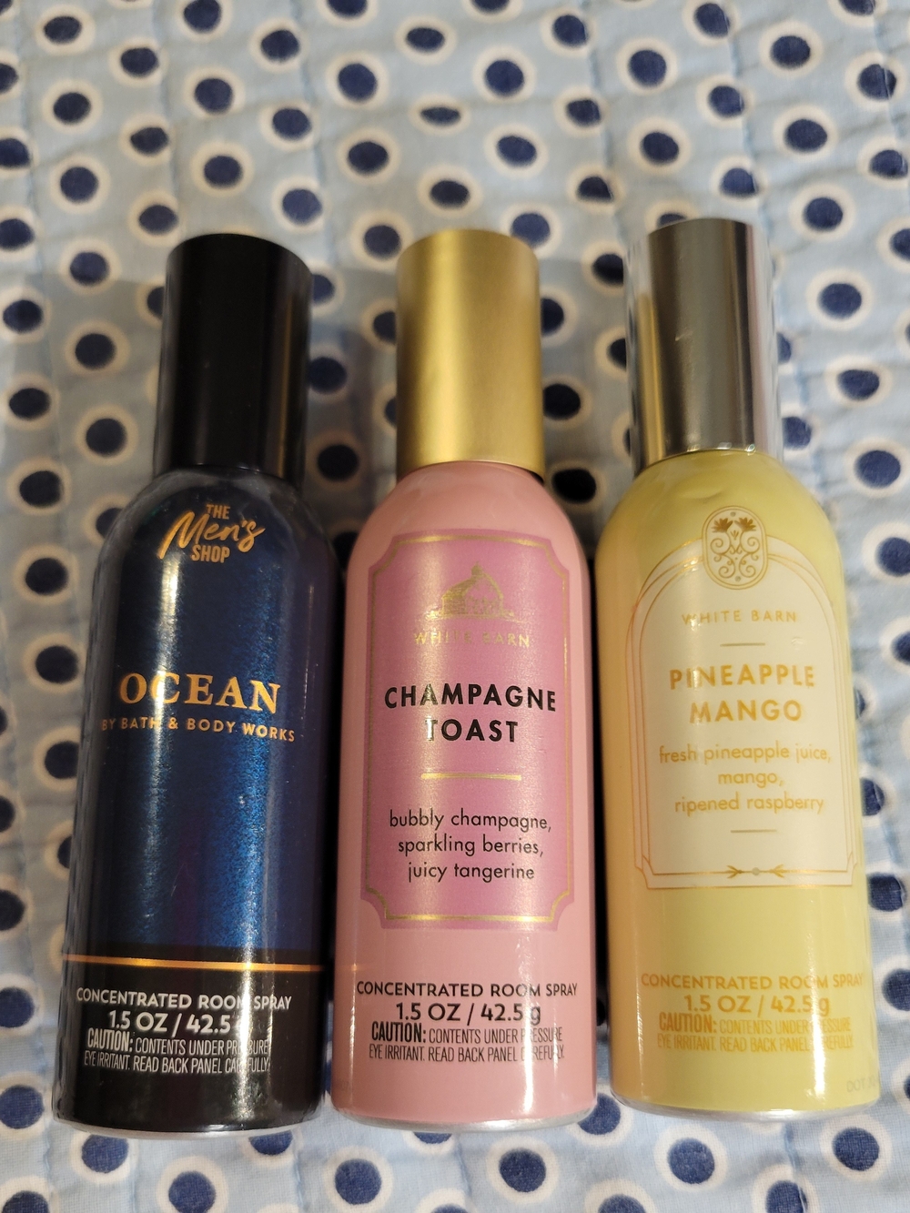 Bath & Body Works Concentrated Room Spray Trio - Navy, Pink, Yellow